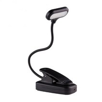 간이 작업대 알류미늄 사다리 가정용 2단 발판 유연한 클립 온 테이블 램프 USB 충전식 밝기 조절 침대 옆, 04 24cm Battery
