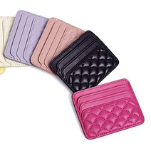 양가죽 퀄팅 스퀘어 카드지갑 6컬러