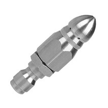 Ursmart 1/4inch m 고압 세척기 하수구 청소 파이프 제트 스프레이 노즐, 6cm, 실버, 스테인레스 스틸