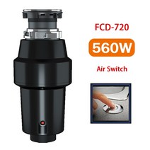 음식물 쓰레기 처리기 식품 잔류물 쓰레기 처리기 분쇄기 주방 싱크 어플라이언스 560W, CHINA, Air Switch Black, EU