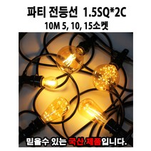 파티조명 10M 루프탑조명 전등선 오징어등 줄조명 스트링라이트, 파티전등선 10M5소켓