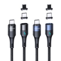 [유삼스] C타입 to 라이트닝 20W+ C타입 60W PD마그네틱 고속충전/데이터 케이블1.2m (블랙 6958444945651 블루 6958444945668)