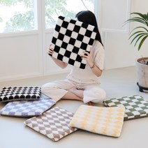 착한연구소 체커보드 사각방석 양털 겨울 메모리폼 좌식 6COLOR