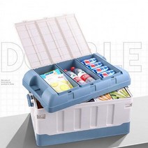 다세코 접이식 폴딩박스 뚜껑형 트렁크정리함 캠핑용 수납박스 공간정리 리빙박스, 45L-레드_선택안함