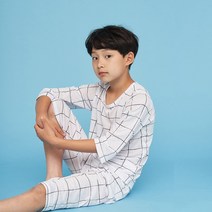 슬리피헤드 주니어 주니어 시원한 7부 쿨내의 화이트격자
