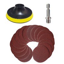 5인치 원형 사포 50장 + 백업패드 + 로드 어댑터 40방 60방 80방 100방 120방, 50개