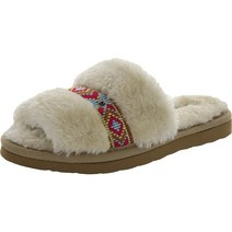 아치형 폭신한 푹신한 Minnetonka 여성용 런던 슬리퍼 크림