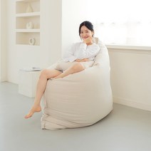 LINU 리누 린온빈백 대형 빈백 소파 1인 2인, 바닐라