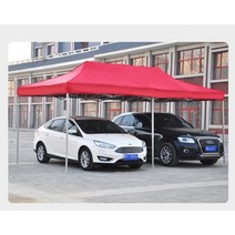 차량용그늘막 야외 간이주차장 행사용 조립식 캐노피 캠핑 차박 차고 주차천막 전원주택 창고 파라솔, 3x3 도톰 보강 강재 레드