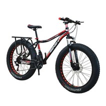 스노우바이크 오프로드 광폭타이어 MTB 큰타이어, 24단 블랙 블루 24인치