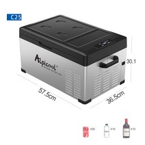 알피쿨 차량용 캠핑 냉장고 이동식 냉동고 여행용 전기아이스박스, C25리터 겸용