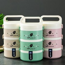 새로운 어 휴대용 열 점심 상자 음식에 대 한 crowavable Bento Leakproof Thermos 음식 컨테이너 도시락, Blue-1 layer