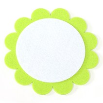 미소꽃판 2입 펠트 환경미화 꾸미기재료 만들기재료, 연두