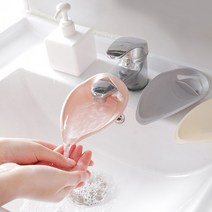 어린이 유아 손씻기 물튐 방지 말랑 세면대 보조 연장 수도꼭지, 핑크, 상세페이지 참조