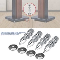 그물 스파이크 4/8 개 스피커 스탠드 절연 풋 하이파이 충격 방지 콘베이스 패드 크롬 도금 스파이크베이스, [01] 4pcs