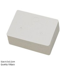 골판지 귀걸이 디스플레이 카드 판지 쥬얼리 라벨 걸이식 창업 판매 소기업 포장 100 개, Rectangle White