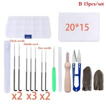 키트 펠트 diy 만들기 양모 바늘 펠팅 도구 15 피스, B