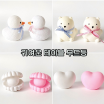 귀여운 미니 인테리어 LED 무드등 수면등 수유등 조명 선물 4종 택일, 곰돌이-핑크리본