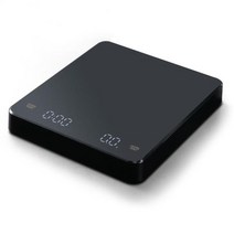전자 저울 타이머와 LED 디지털 주방 규모 정밀 전자 스마트 커피 방수 USB 충전 미니, 01 Black