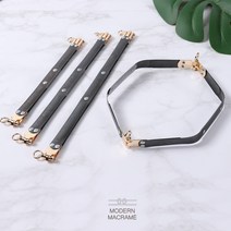 육각 바네 프레임 2Type 가방부자재 마크라메 가방 만들기 재료, 육각 바네 프레임 （고리형_실버）