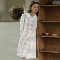 DUNDROP DD pink tweed check dress