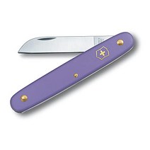 Victorinox 정원 꽃 칼 스위스산 직선형 칼날 스테인리스 스틸 보라색