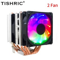 TISHRIC 쿨러 2 4 6 히트 파이프 CPU 115x 2011 x99 프로세서 쿨러 AM3 히트싱크 RGB 냉각, [07] 6 Heat Pipes 2 Fan, [03] AM3-AM2-FM2-FM1