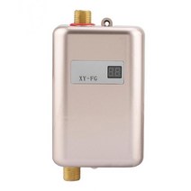 전기 순간 온수기 야외 화장실 미니 전기 온수기 110V/220V 탱크 없는 순간 온도 표시 난방 샤워 주방, 01 Gold_01 미국 플러그