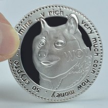 기념주화 금도금 소장용 암호화폐 코인 비트코인 BTC 리플 Eth Shiba Cardano IOTA FIL 와우 도지 1PC, silver dog
