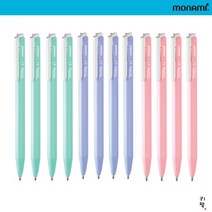 모나미 트리피스 유성볼펜 0.5 0.7 1.0mm 1타 12자루 삼각볼펜 휴대 용이, 12개, 0.7mm 블랙(민트+바이올렛+핑크)