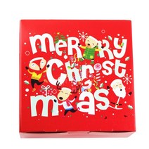 C를 위한 10개의 메리 크리스마스 쿠키 선물 선물 상자 만화 산타 스퀘어 패키지, A, A