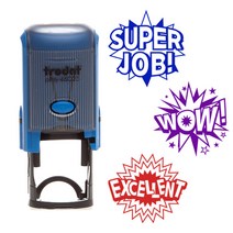 [프라하스탬프] 어썸 영어칭찬스탬프 (지름2.3cm/지름3.8cm 자동스탬프), 5.어썸, 파랑(블루)