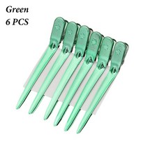 6Pcs 살롱 고정 머리 없음 벤드 헤어핀 전문 컬 메이크업 헤어 클립 아니 주름 DIY 스타일링 도구, [11] 9cm green
