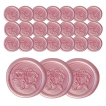 로맨틱노벰버 실링왁스 스티커, 실링왁스 스티커 24P 핑크펄 (로즈)