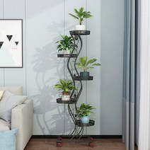 리앤킴 다용도 인테리어 화분 정리대 MA2253, 5단, 블랙