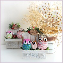 유리고양이 부엉이장식 인테리어소품 퀼트인형 선물 조화장식 봉제 홈데코, 부엉이하우스