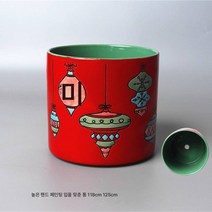 크리에이티브 세라믹 수저통 공구통 핸드페인팅 붓펜통 대용량 테이블 수납함 심플 스타일, 핸드페인팅통1선물통미디엄/밑단1홀흠집, 1