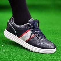 아놀드파마 여자 키높이 소가죽 골프화 4cm 스파이크리스 (225-250) 연습용 필드용 겸용 발편한 스니커즈