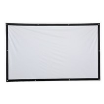 야외스크린 캠핑스크린 60 to 150 Inches Profile Projector Screen with Grommets Finished Edge White Curtain Simp, 72인치