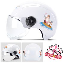 오토바이 헬멧 더블미러 이쁜 누나 추천 사계절 전동 킥보드 전기 자전거 머리보호 2종소형 바이크 원동기, 백양투