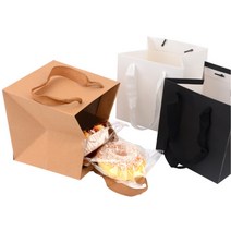 접이식 정사각 크라프트 종이 쇼핑백 가방 선물 포장 10장 단체 미니 소 중 대 사이즈