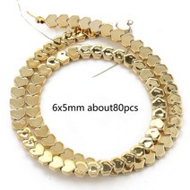 자연 14k 골드 도금 적철광 비즈 불규칙한 라운드 하트 큐브 론델 스페이서 쥬얼리 만들기 Diy 팔찌 목걸이, triangle 3x5mm