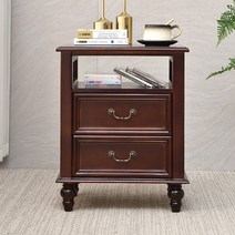 로아이엘 북유럽풍 스타일 단단한 침대 옆 탁자, 쇼트 레그 - 아이보리 화이트 45