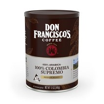 수프리모 미디엄 로스트 그라운드 커피 12Oz Don Franciscos Coffee 100% Colombia Supremo Ground Coffee Medium Roast, 1팩