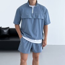데일트 남자 반팔 아노락 밴딩 반바지 트레이닝복 세트