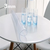 예피아 주문제작 유리대용 PVC 투명매트, 투명, 원형 두께2/3mm (지름 주문제작)