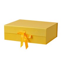 리빙앤도 고급 리본매듭 기프트 박스 4호, 골드, 1개