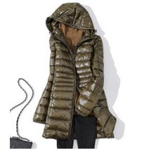 여성 구스 롱패딩 롱구스 다운 패딩 7xl 겨울 후드 롱 재킷 화이트 오리 외투 초경량 슬림 솔리드 재킷 코트 휴대용 파카