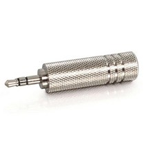 C2G Cables to Go 40636 3.5mm 스테레오 수에서 6.3mm 14인치 암 어댑터 메탈릭 실버