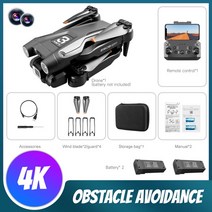 새로운 Z908 프로 드론 와이파이 FPV 미니 4K HD 전문 듀얼 카메라 3 면 장애물 회피 ESC 쿼드콥터 장난, 17 Black 4K 2B
